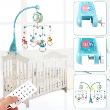 Zornăitoare Pentru Copii Pătuț Telefoane Mobile De Jucărie Suport Rotativ Mobil Pat Bell Cutie Muzicală De Proiecție 0-12 Luni Nou-Născut Baby Boy Toys