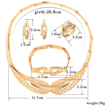 ZOSHI Nouă Declarație Seturi de Bijuterii pentru Femei de Aur Ploated 4buc Nunta Set Cadou de Crăciun