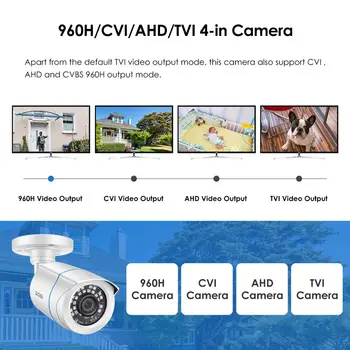 ZOSI 1080P 4-în-1 TVI AHD CVI CVBS în aer liber, Supraveghere Video HD rezistent la Intemperii 100ft Zi-Noapte Acasă de Securitate Glonț CCTV aparat de fotografiat