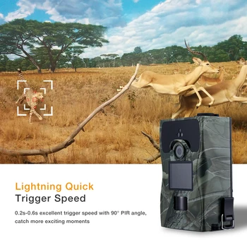 ZOSI Trail Camera de 16MP 1080P HD joc si camera de vânătoare cu PÂNĂ la 65ft viziune de noapte rezistent la Intemperii pentru Vânătoare animale Sălbatice și de Securitate