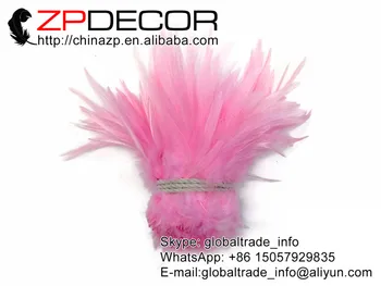 ZPDECOR 850pieces/pachet 4-6 Inch de Înaltă Calitate de culoare ROZ Înșirate Cocoș Șa Pene en-Gros Pentru Decor Nunta Accesorii