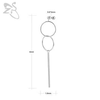 ZS 316 din Oțel Inoxidabil Legăna Picătură coreea Cercei Pentru Femei de Argint de Culoare Geometrice Rotunde Cercei Bijuterii de Nunta