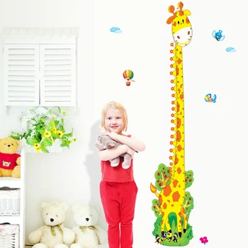 Zs Autocolant Girafa Telemetru Autocolant de Perete Copii Decor Acasă Desene animate Wall Decal pentru Camera Copii Copil Pepinieră