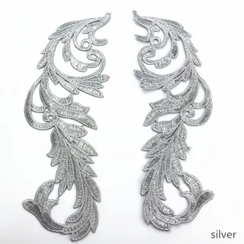 Zsbszc 10 perechi JA29 Broderie patch-uri de aur alb dantelă de argint aplicatiile guler rochie de mireasa accesorii tesatura patch