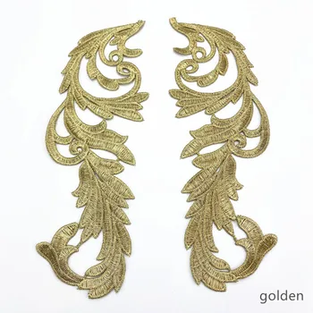Zsbszc 10 perechi JA29 Broderie patch-uri de aur alb dantelă de argint aplicatiile guler rochie de mireasa accesorii tesatura patch