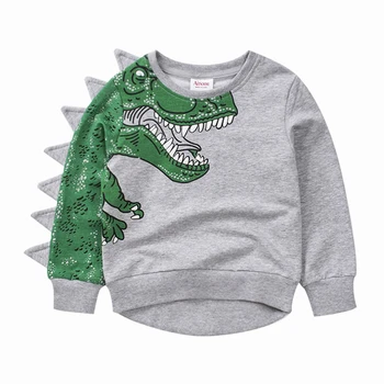 ZWF440 Toamna Iarna Dinozaur Set Pentru baietel de tip Boutique, Costum Crocodil Copii Desene animate Tricou Top+Sport Gâfâi Costum Costum