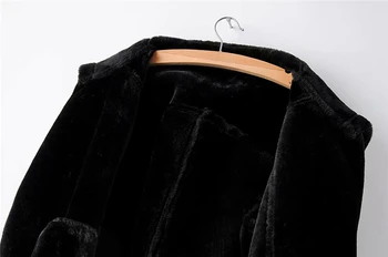 ZXQJ elegante femei faux lână de miel blana geaca de piele de iarna doamna de moda eșarfe negre îmbrăcăminte exterioară streetwear de sex feminin cu fermoar se potriveste