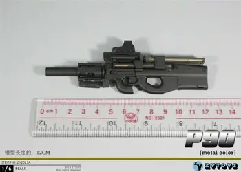ZY2011A 1/6 Scară Figura Scena Accesorii 11cm p90 arma Arma Model de Metal de Culoare Model de 12 inch de Acțiune Figura