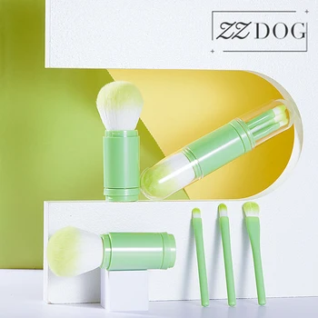 ZZDOG 4-În-1 Set de Perii Machiaj Portabil Profesional Blush Fard de pleoape Pensula Creativitatea Capsule Confort de Călătorie Instrumente Cosmetice