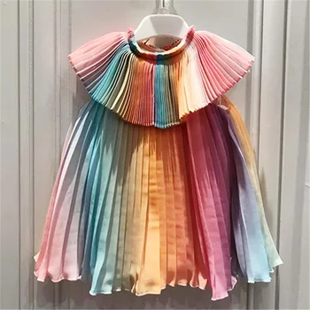 Îmbrăcăminte pentru copii 2020 coreeană fată rochie Curcubeu Zână rochie de vara cool șifon cutat copii rochii fete rochie