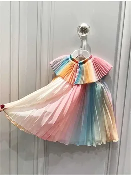 Îmbrăcăminte pentru copii 2020 coreeană fată rochie Curcubeu Zână rochie de vara cool șifon cutat copii rochii fete rochie