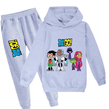 Îmbrăcăminte pentru copii Seturi Teening Titans DU-te cu Glugă Topuri Pantaloni Set 2 buc pentru Copii Costume Sportive Treninguri Baieti Copilul Tinuta Fete Uza