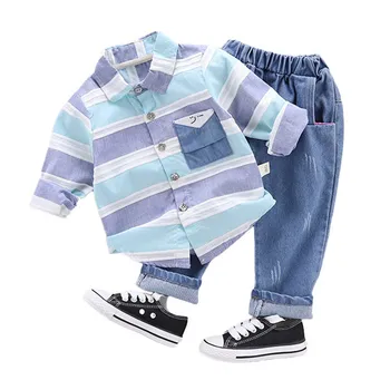 Îmbrăcăminte pentru copii Toddler Costum de Băiat de Primăvară Noul Tricou Copii, Blugi Două piese Baby Haine Casual Pentru 1-5 Ani