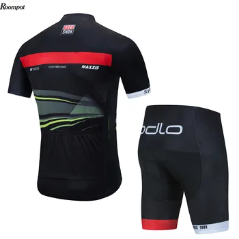 În 2020, cele mai Noi Neagra ECHIPA Pro Cycling Jersey Bavete pantaloni Scurți Costum Gel Pad Ropa Ciclismo Mens Vara Uscat Rapid cu Bicicleta Port Maillot