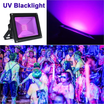 În aer liber 10W 20W 30W UV LED Proiector AC85-265V IP65 rezistent la apa Ultra Violet UV Negru Lumina Lumina de Scena de DJ Petrecere Disco Bar