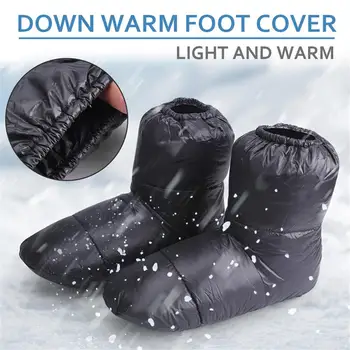 În aer liber, Alb de Gâscă în Jos Piciorul de Acoperire Pentru Barbati Femei Iarna Cald High-top rezistent la apa care pleacă Acasă Campping Șosete Pantofi Acoperi