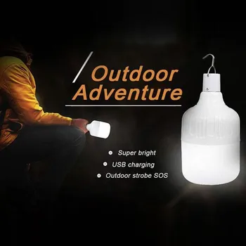 În aer liber Bec USB Reîncărcabilă LED Lumini de Urgență, Portabile, 1 buc Detașabil de Încărcare Lampă cu LED-uri Lumina de Noapte