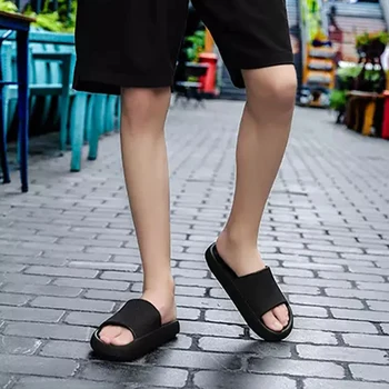 în aer liber hipster papuci pentru iubitorii de inaltime creștere moale, flexibil, non-alunecare slide-uri de culoare solidă papuci bărbați femei