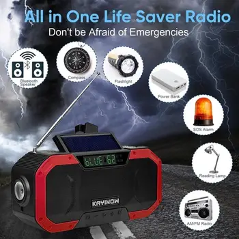 În aer liber USB Radio LED-uri Impermeabil Bluetooth Speaker Lanterna Solare Portabile de Lectură Lampă de Urgență Manivelă Inteligent