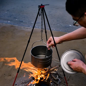 În Aer Liber, Ustensile De Bucătărie Trepied De Aluminiu Aliaj De Agățat Oală De Gătit Foc Perdeaua Oală Foc De Tabara Picnic Oală De Gătit Grătar, Echipament De Camping