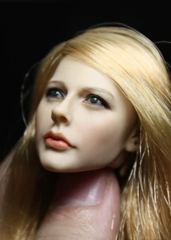 În stoc 1/6 scară KUMIK 13-12 Avril Lavigne Acțiune Figura model de cap cu păr blond for12 inch corpului feminin