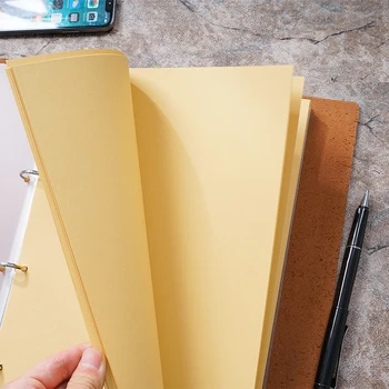în stoc liant notepad retro din piele jurnal gol caiet A4 hârtie kraft sketchbook