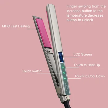 Îndreptat părul Intelligent Touch Ecran LCD Panou de Incalzire Rapida Apartament fier Profesionale Îndreptare Fiare de călcat