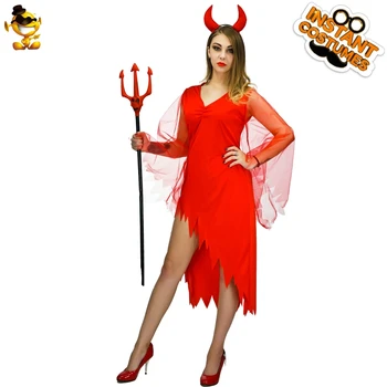 Înfricoșător Diavolul Rochie pentru Femei Cosplay Adulți Halloween Costume Rochie Fancy Doamnei Demon Rochie Red Devil Femei Costum