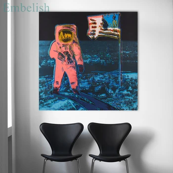 Înfrumusețează Fierbinte Planetă Spațiu a Astronauților De Andy Warhol Modern Decor Acasă Imaginile Pentru Camera de zi HD Panza Picturi murale Dormitor