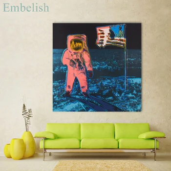 Înfrumusețează Fierbinte Planetă Spațiu a Astronauților De Andy Warhol Modern Decor Acasă Imaginile Pentru Camera de zi HD Panza Picturi murale Dormitor