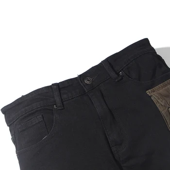 Întuneric Pictograma Strat Buzunare High Street Blugi Barbati Cargo Pantaloni din Denim Streetwear Pantaloni pentru Bărbați