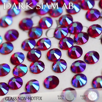 Întuneric Siam AB toate dimensiunile SS3-SS30 Strasuri Unghii manichiura cristale paiete pentru unghii decorare arta de Non Hot Fix strălucește pietre