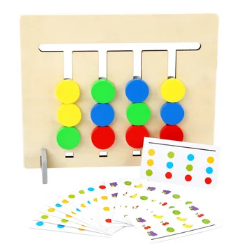 Învățare preșcolară Jucării Slide Culoare și Forma de Potrivire jocuri de Inteligență Joc de Logica Montessori Educative Jucarii din Lemn pentru Copii C0644H