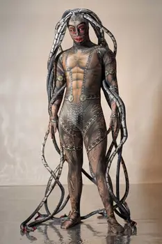 Șarpe Salopeta petrecere de Halloween, eveniment șerpi străin costume cosplay Cool oameni Medusa Siamezi bodysuit spectacol de teatru dans uzura