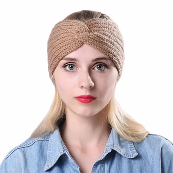 Șirag de mărgele Stras Hairband pentru Femei Floare Accesorii de Iarna Cald Ureche Bentita Bandană Boho Fete Benzile de Păr Turban Headwrap