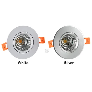ȘTIULETE de LED lumina Reflectoarelor Tavan lampa AC85-265V 3W 5W 7W putere de 10W, 12W 15W Alb, Argint, Aluminiu, spoturi încastrate round led panel light