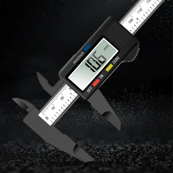 Șubler cu Vernier 0-100/150mm 6 inch Instrument de Măsurare din Plastic LCD Digital Electronic Fibra de Carbon Conducător Gauge Micrometru