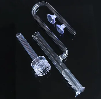 Țeavă de sticlă lily mac bujor spin surface skimmer intrări ieșiri 13mm 17mm acvariu plante de apă rezervor filtru ADA calitate