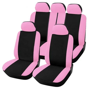 Țesătură de poliester Universal Huse Auto pentru Femei Set Complet Roz Fluture Brodat Universal se Potrivesc cele Mai multe Scaune de Masina, Stil Nou