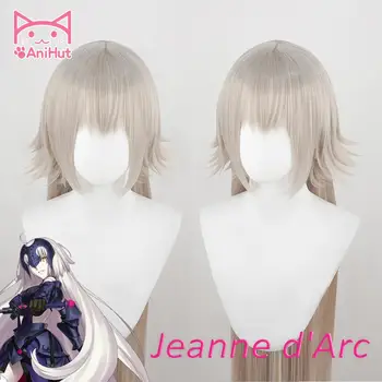 【AniHut】Modifica Jeanne d 'Arc Wig Joc FGO Peruca Cosplay Versiunea Gri Soarta mare Pentru Cosplay Păr Modifica Jeanne d' Arc Femei Par