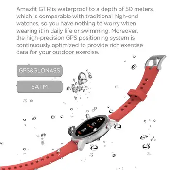 【Rapid de Transport maritim】Versiune Globală Amazfit GTR 42mm Ceasul Inteligent 5ATM Ceas cu GPS 12Days de Viață a Bateriei Music Control pentru Android IOS